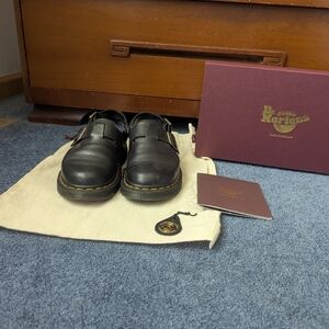 Dr. Marten's Jorge Black Leather Mules Made In England